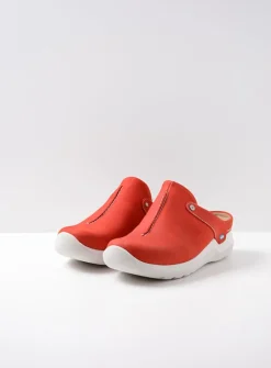 Wolky Holland DB - rood nubuck<DAMES Slippers|Klompen