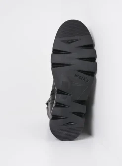 Wolky Hope XW - zwart leer<DAMES Veterlaarzen|Hoge Veterschoenen
