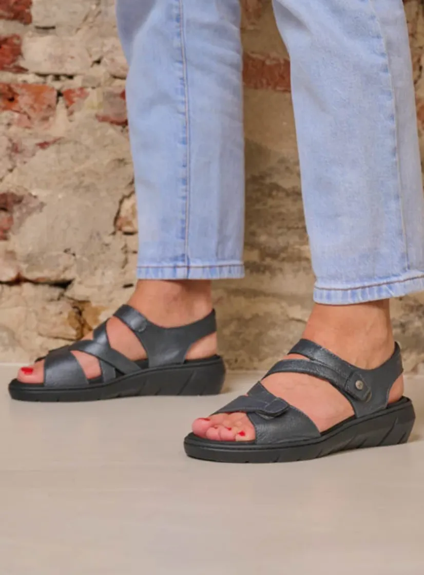 Wolky Ikaria - antraciet leer<DAMES Sandalen