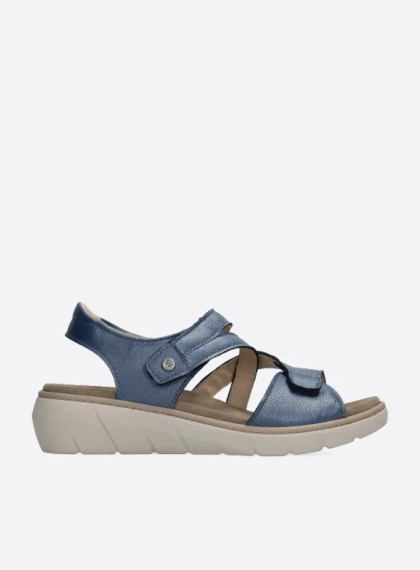 Wolky Ikaria - blauw leer<DAMES Sandalen