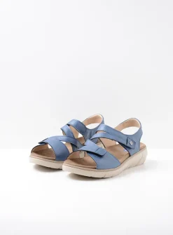 Wolky Ikaria - blauw leer<DAMES Sandalen