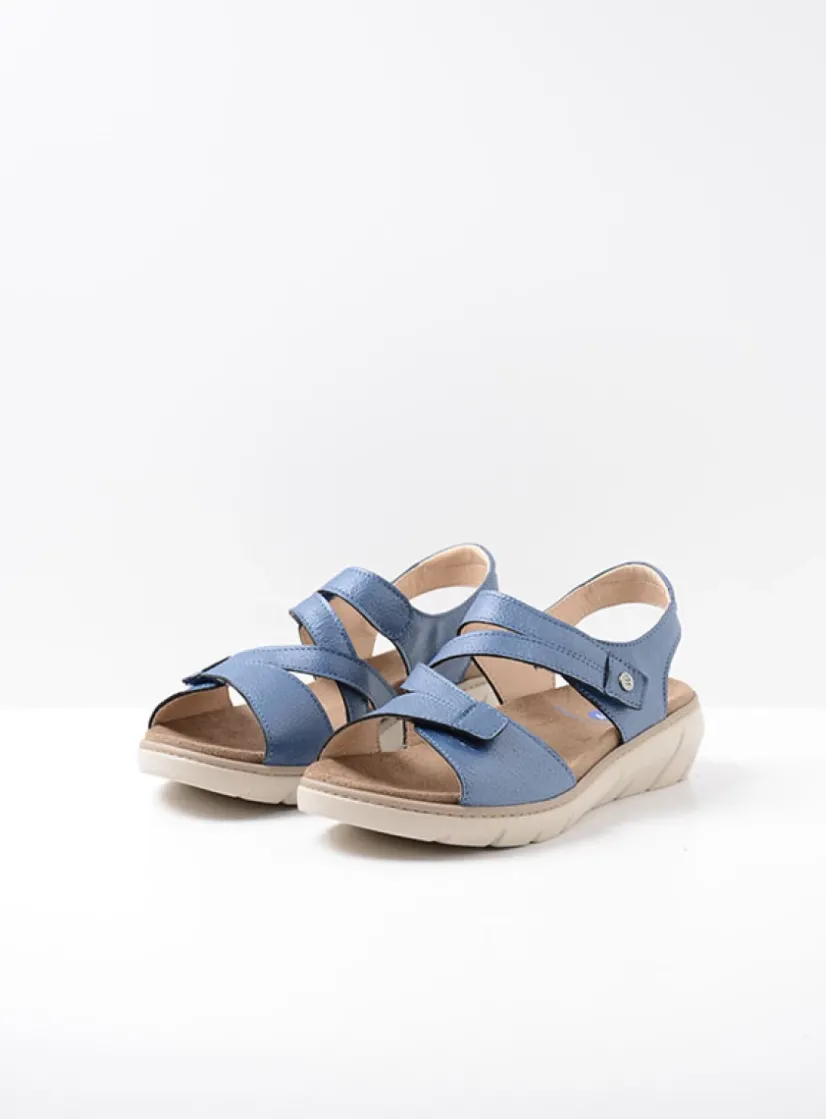Wolky Ikaria - blauw leer<DAMES Sandalen