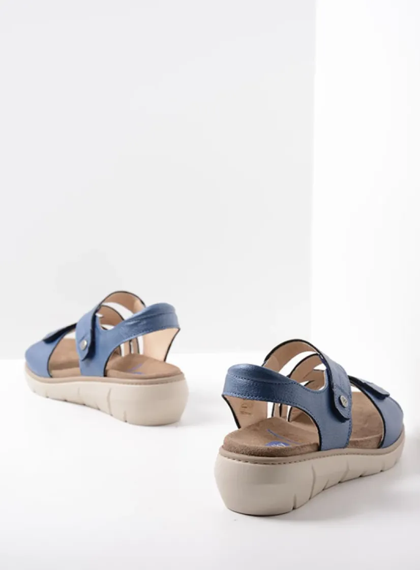 Wolky Ikaria - blauw leer<DAMES Sandalen