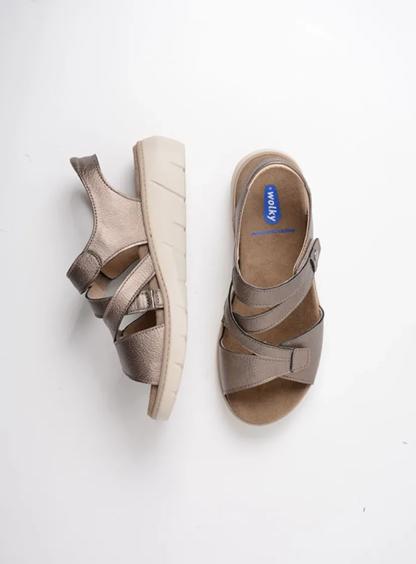 Wolky Ikaria - brons leer<DAMES Sandalen