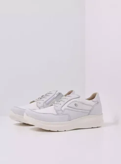 Wolky Impact S2F - wit/gebroken combi stretch leer<DAMES Lage Veterschoenen|Sneakers