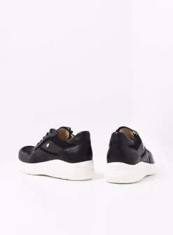 Wolky Impact S2F - zwart combi stretch leer<DAMES Lage Veterschoenen|Sneakers