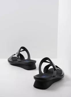 Wolky Isa - antraciet crocolook lakleer<DAMES Slippers