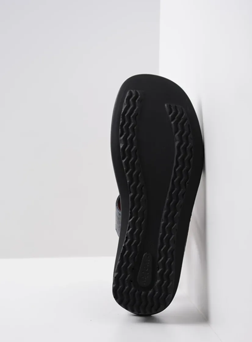 Wolky Isa - antraciet crocolook lakleer<DAMES Slippers