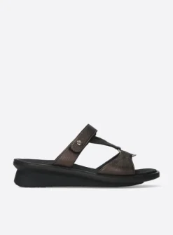 Wolky Isa - brons leer<DAMES Slippers