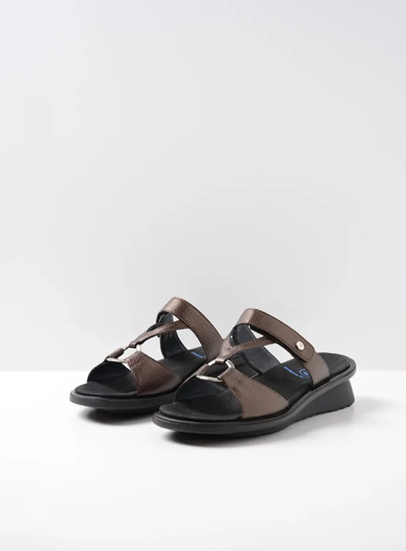 Wolky Isa - brons leer<DAMES Slippers
