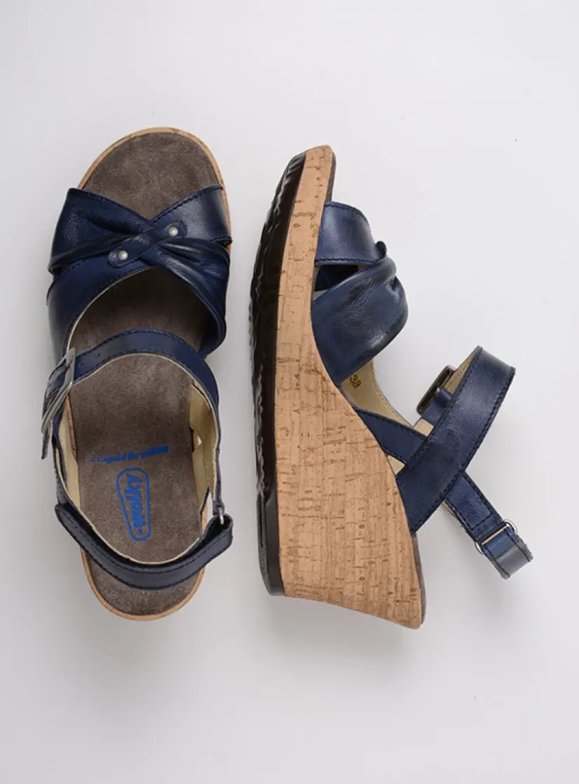 Wolky Ixia 2 - blauw leer<DAMES Sandalen