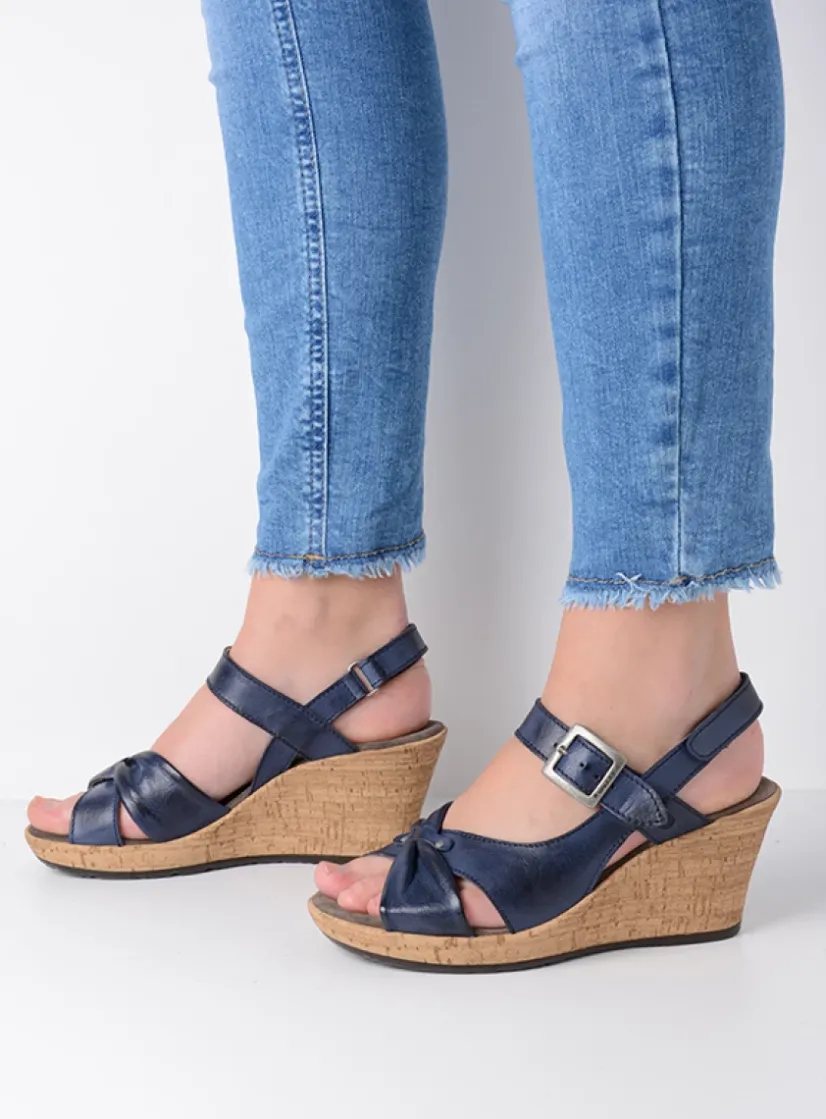 Wolky Ixia 2 - blauw leer<DAMES Sandalen