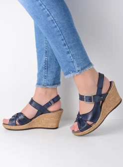 Wolky Ixia 2 - blauw leer<DAMES Sandalen