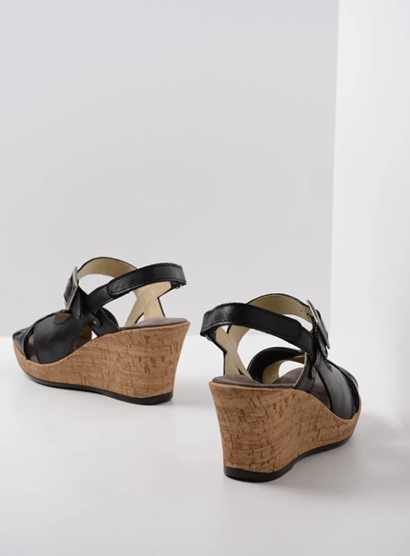 Wolky Ixia 2 - zwart leer<DAMES Sandalen