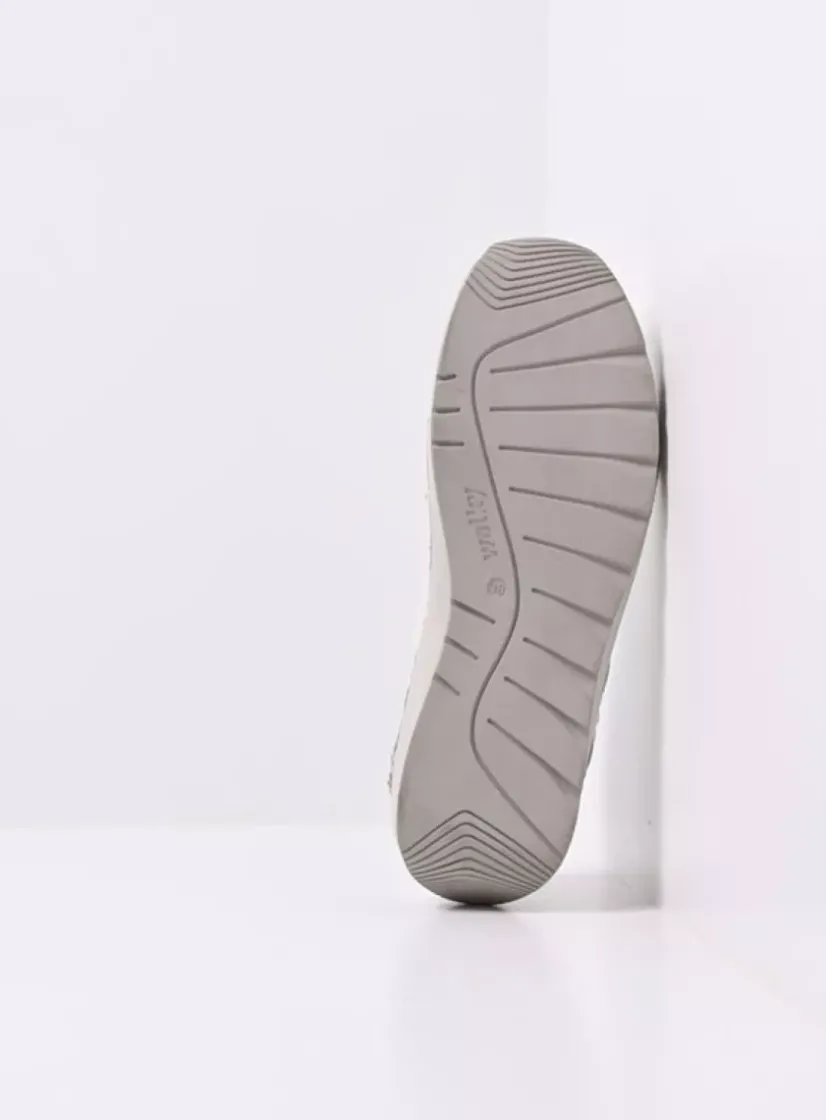 Wolky Japura - wit-lichtblauw leer<DAMES Lage Veterschoenen