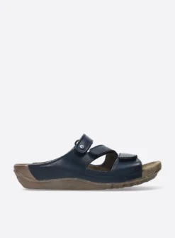Wolky Jasper - blauw geolied leer<DAMES Slippers