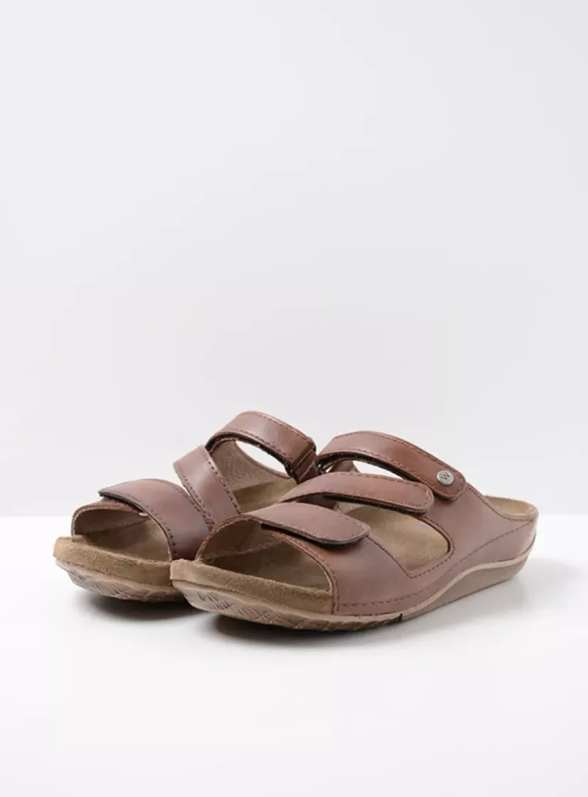 Wolky Jasper - cognac leer<DAMES Slippers