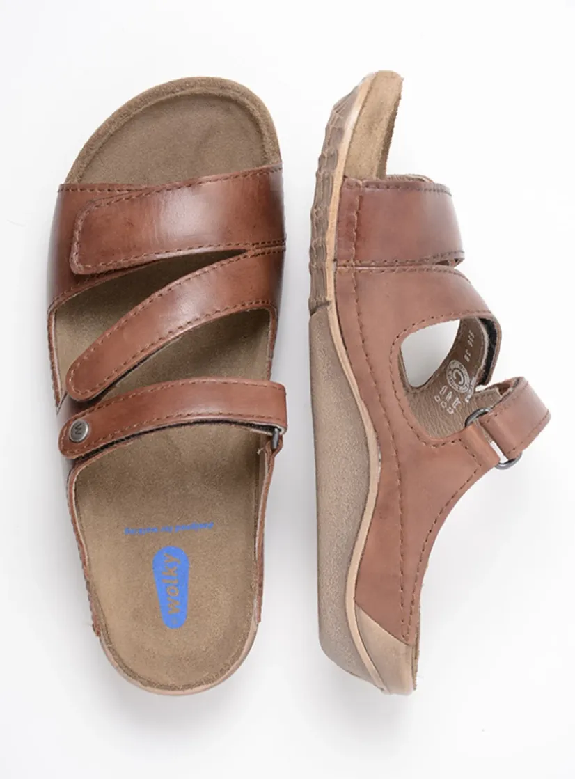 Wolky Jasper - cognac leer<DAMES Slippers