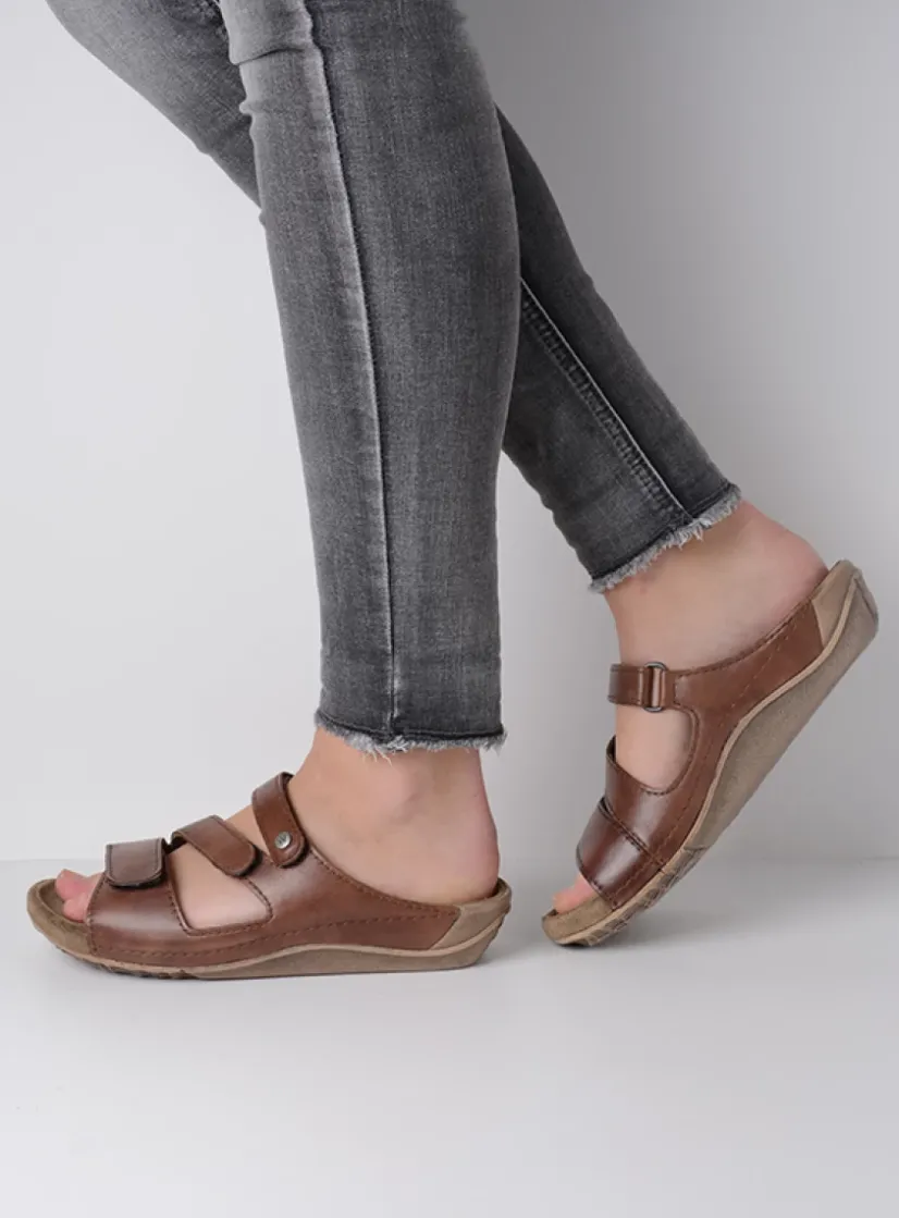 Wolky Jasper - cognac leer<DAMES Slippers