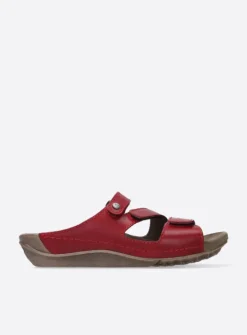 Wolky Jasper - rood leer<DAMES Slippers