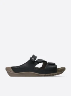 Wolky Jasper - zwart leer<DAMES Slippers