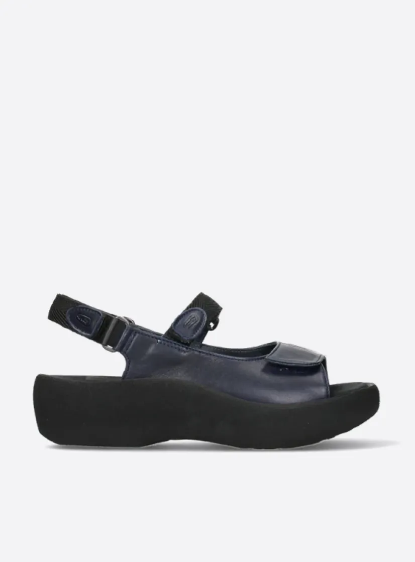 Wolky Jewel - blauw leer<DAMES Sandalen