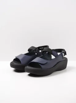 Wolky Jewel - blauw leer<DAMES Sandalen