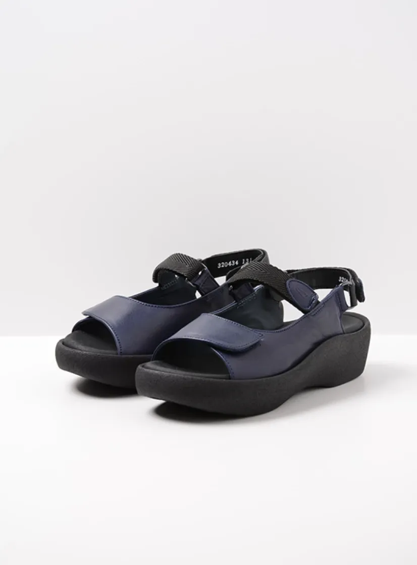 Wolky Jewel - blauw leer<DAMES Sandalen
