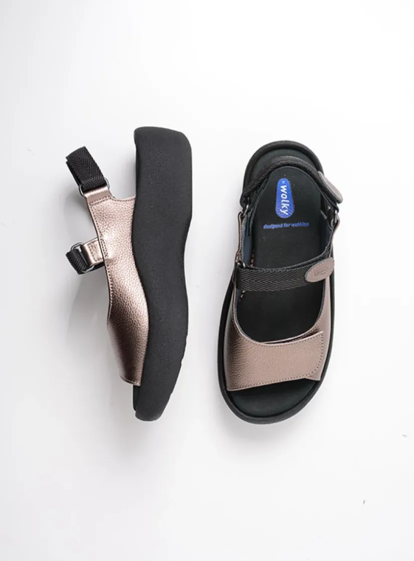 Wolky Jewel - brons leer<DAMES Sandalen