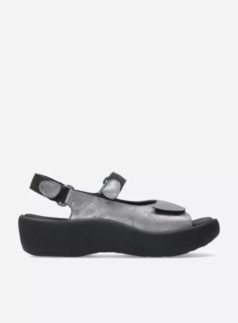 Wolky Jewel - grijs metallic nubuck<DAMES Sandalen
