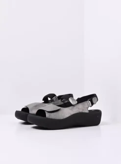 Wolky Jewel - grijs metallic nubuck<DAMES Sandalen