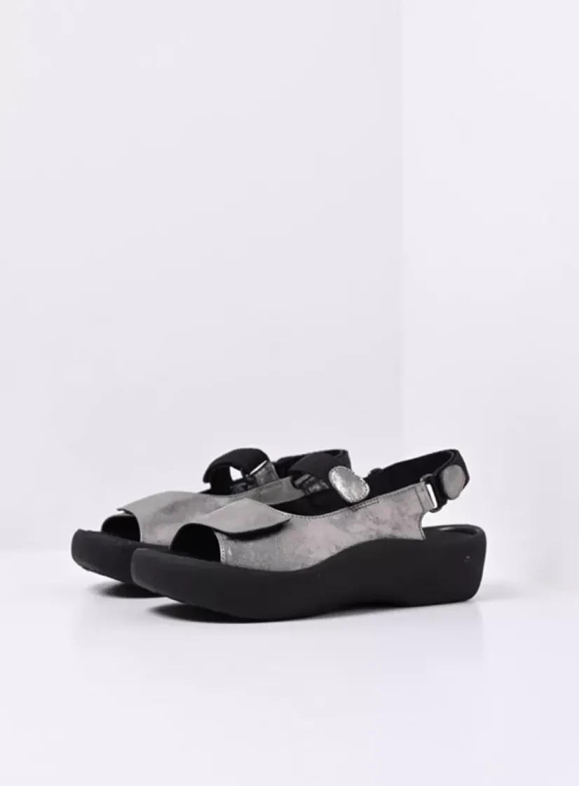 Wolky Jewel - grijs metallic nubuck<DAMES Sandalen