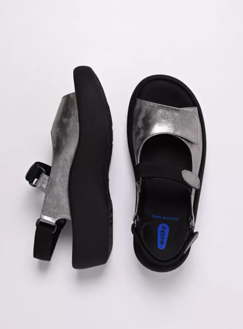 Wolky Jewel - grijs metallic nubuck<DAMES Sandalen