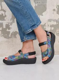 Wolky Jewel - jeansblauw/multi leer<DAMES Sandalen