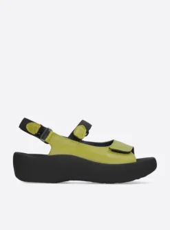 Wolky Jewel - olijfgroen leer<DAMES Sandalen