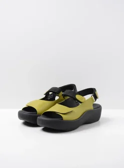 Wolky Jewel - olijfgroen leer<DAMES Sandalen