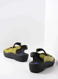 Wolky Jewel - olijfgroen leer<DAMES Sandalen