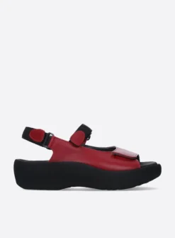 Wolky Jewel - rood leer<DAMES Sandalen