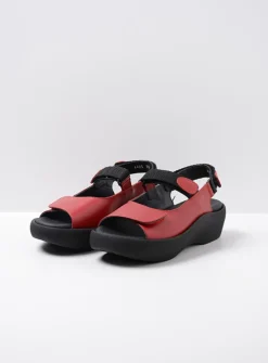 Wolky Jewel - rood leer<DAMES Sandalen