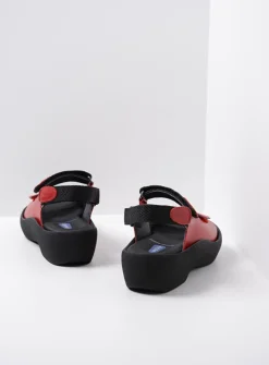 Wolky Jewel - rood leer<DAMES Sandalen