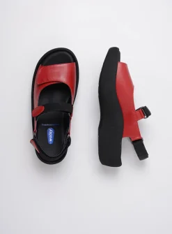 Wolky Jewel - rood leer<DAMES Sandalen