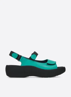 Wolky Jewel - turquoise leer<DAMES Sandalen