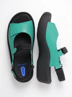 Wolky Jewel - turquoise leer<DAMES Sandalen