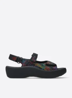 Wolky Jewel - zwart multi leer<DAMES Sandalen