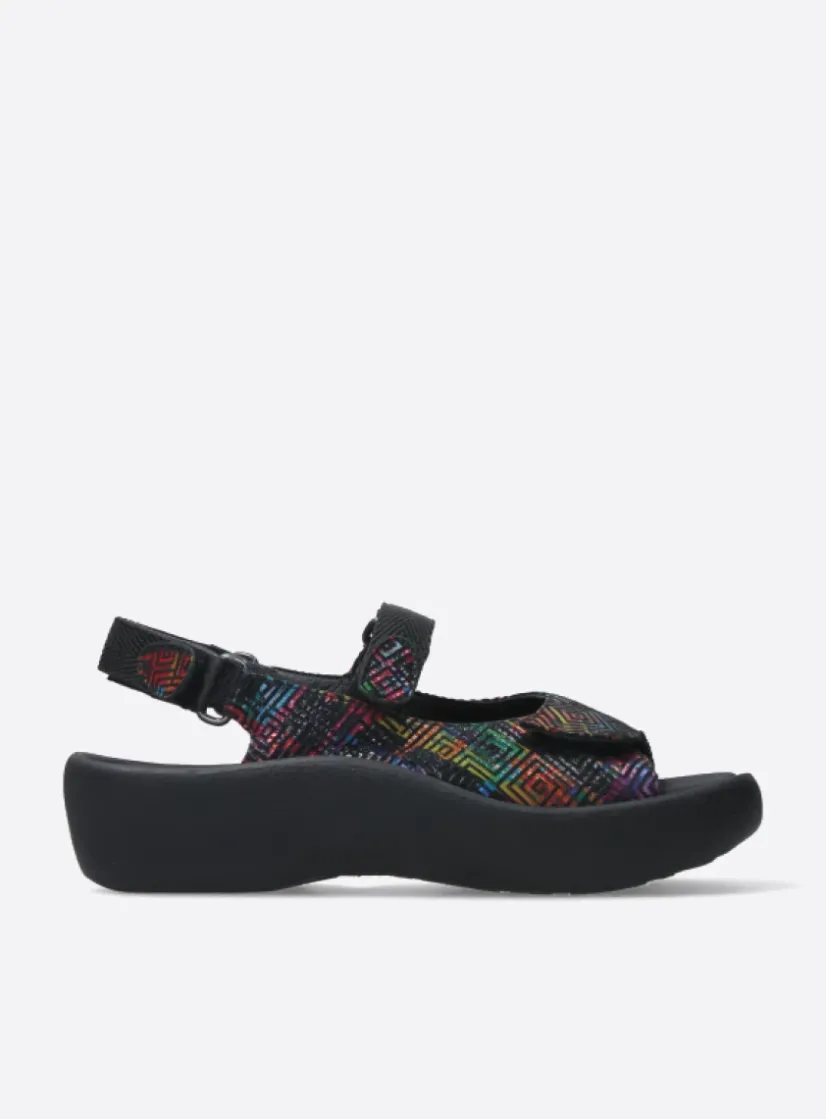 Wolky Jewel - zwart multi leer<DAMES Sandalen