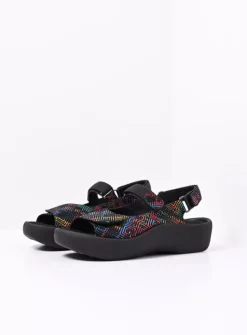 Wolky Jewel - zwart multi leer<DAMES Sandalen