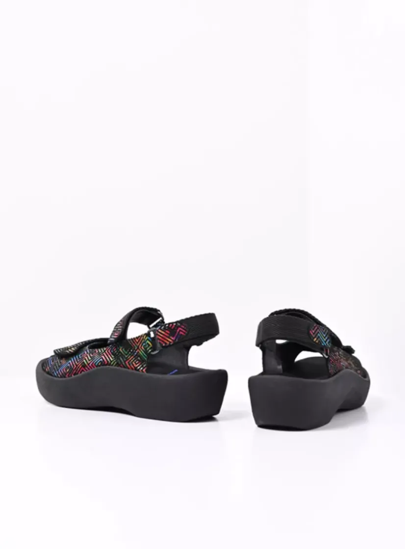 Wolky Jewel - zwart multi leer<DAMES Sandalen