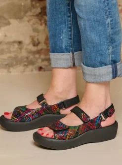 Wolky Jewel - zwart multi leer<DAMES Sandalen
