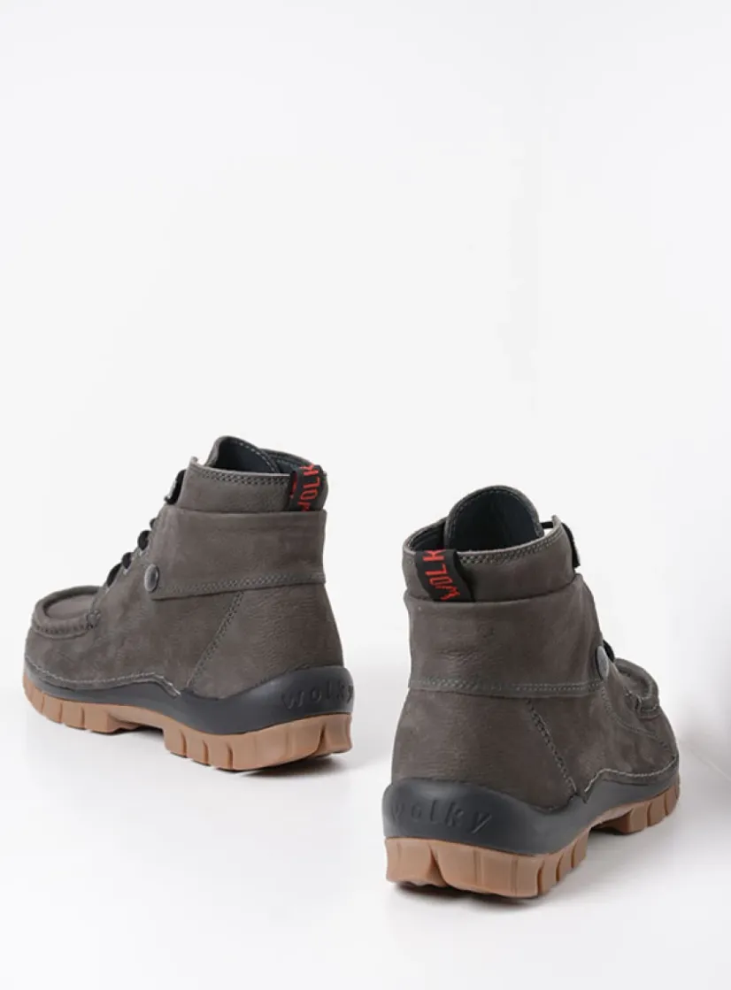 Wolky Jump - asfalt nubuck<DAMES Hoge Veterschoenen|Herfst/Winter