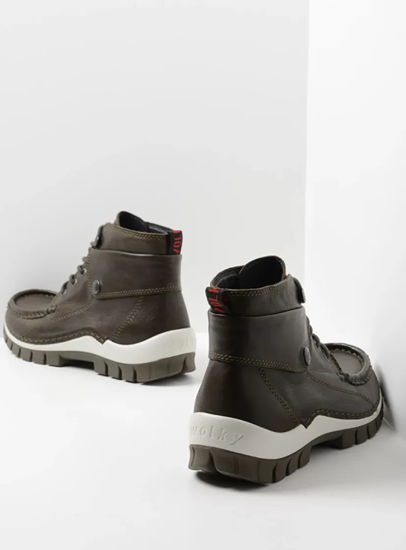 Wolky Jump - cactus leer<DAMES Hoge Veterschoenen|Herfst/Winter